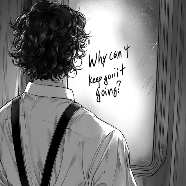 Manga Man Mirror Reflection Introspection