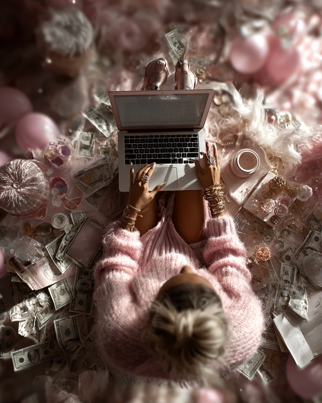 Finance Blogging Home Office Dreamy Pink Aesthetic