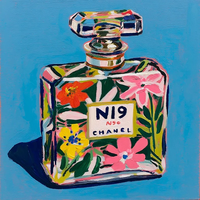Chanel No19 Perfume Bottle Art Illustration