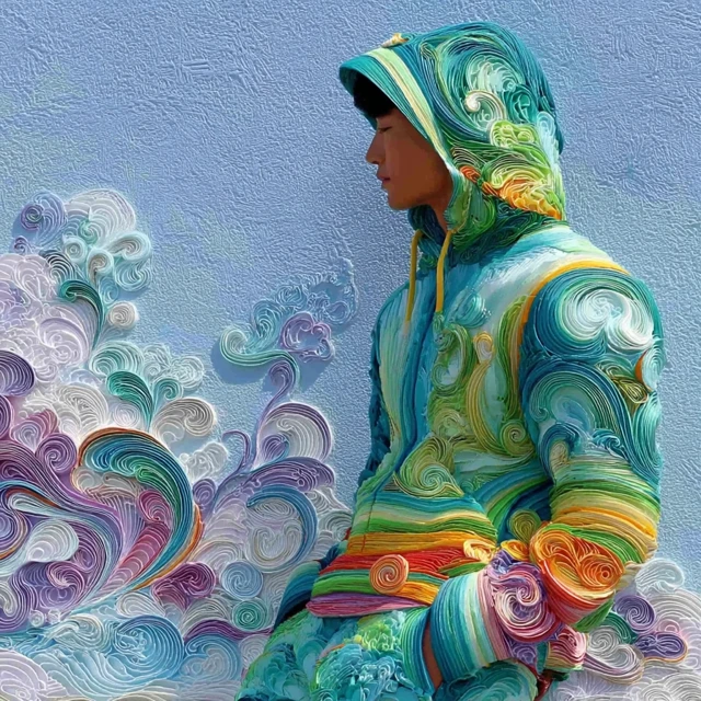Paper Art Man in Graffiti Clothing