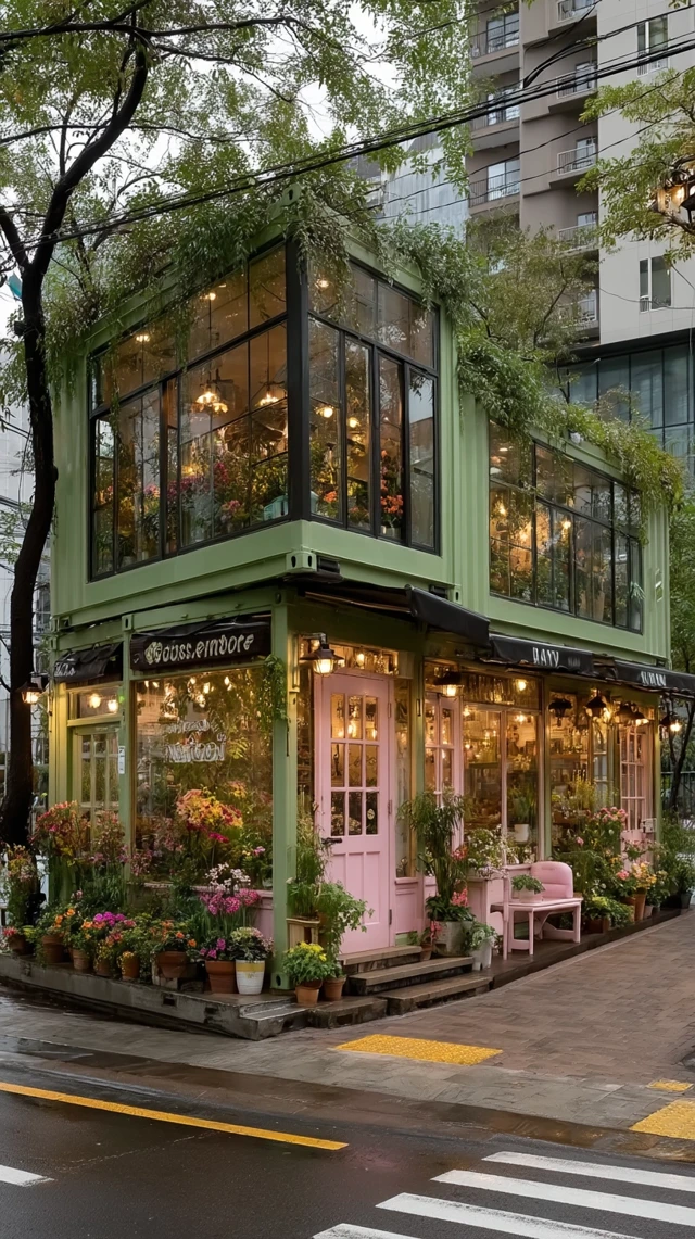 Container Flower Shop: Pink and Blue Oasis