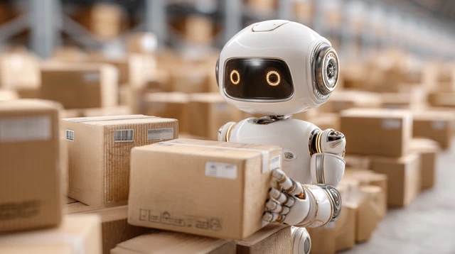Robot Assistant Organizes Office Workspace 3D