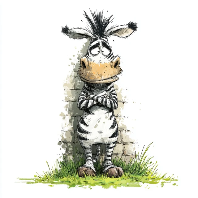 Cartoon Zebra Illustration by Skottie Young