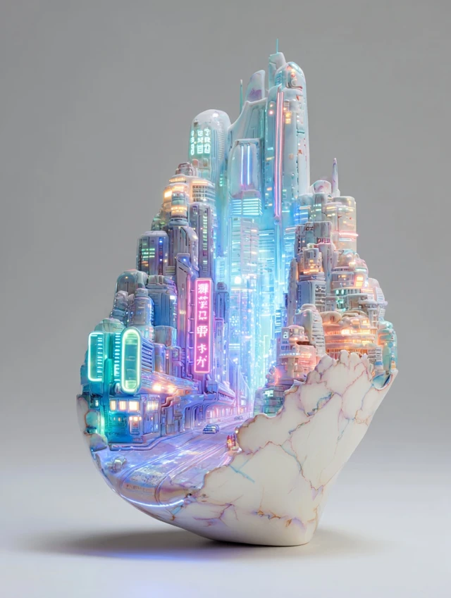 Ceramic Retro Future Cityscape Masterpiece