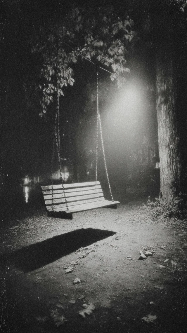 Abandoned Playground at Night Haunted Photo