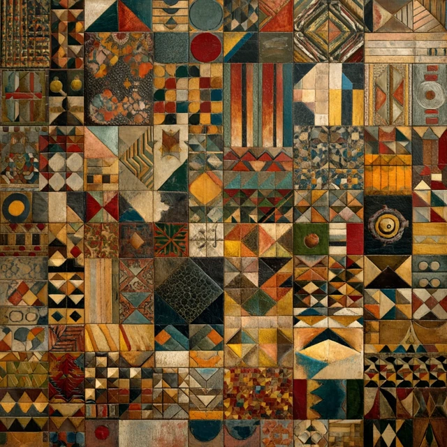 Vintage Fleckmatis Patchwork Geometric Patterns