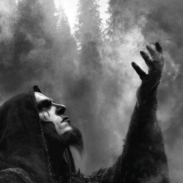 Black Metal Ritual Figure With Antlers