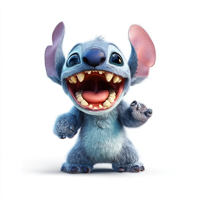 Stitch from Lilo and Stitch Laughing