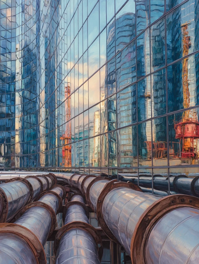 Modern Glass Building Reflecting Industry