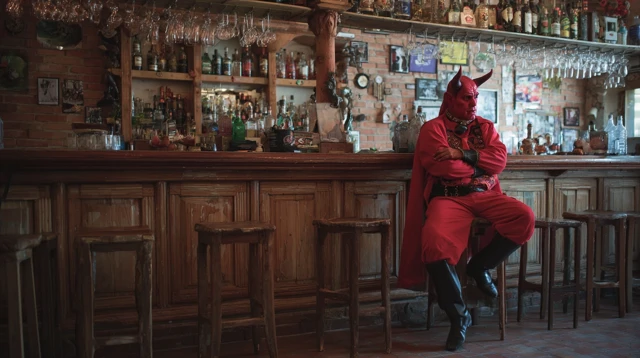 Devil Gaucho in Sports Bar Art Style
