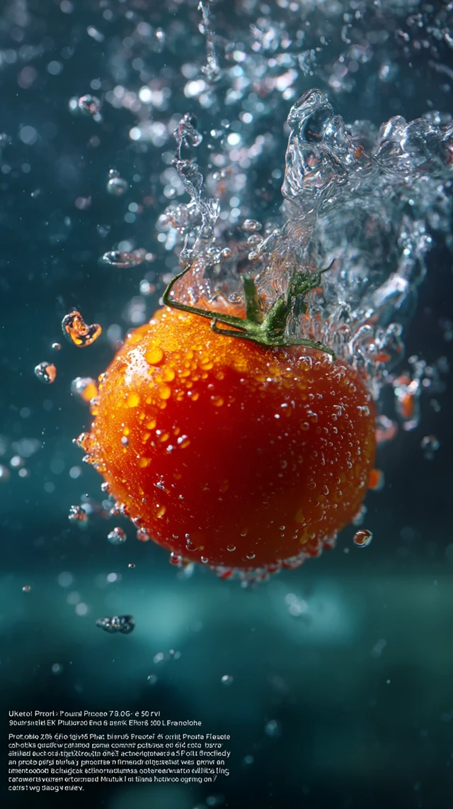 Tomato Splash in Water: Macro Photography