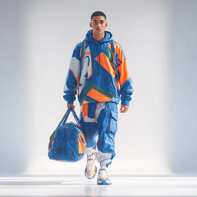 Indian Streetwear Fashion 3D Mockup Running Pose