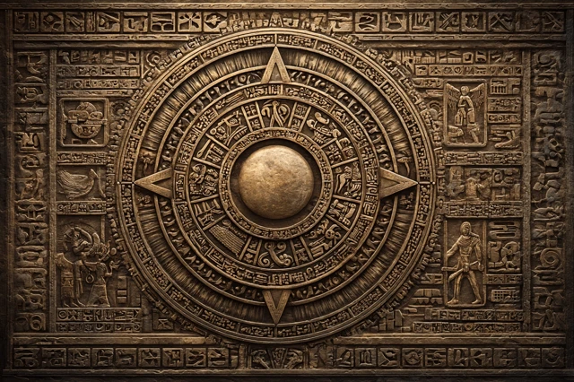 Ancient Incas Against the Moon Mystical Artwork