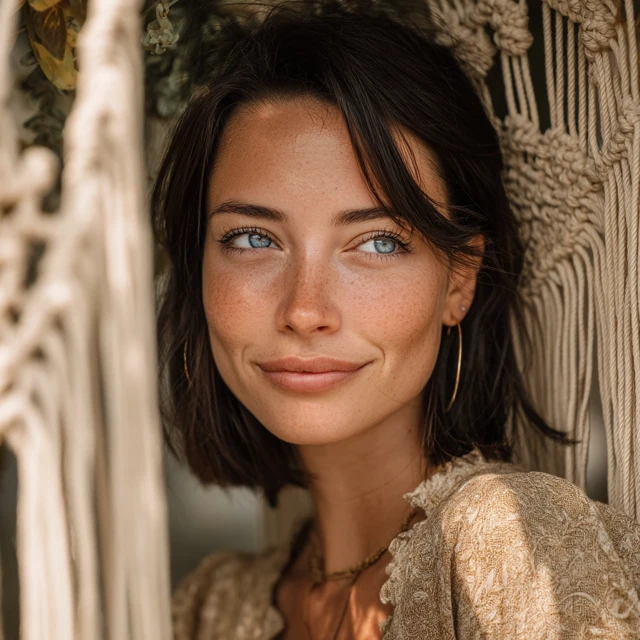 Smiling Woman in Boho Dress Photography