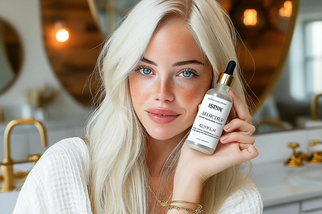 Luxury Skincare Portrait Platinum Blonde Beauty