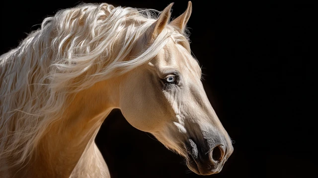 Cremello Quarter Horse with Blue Eye