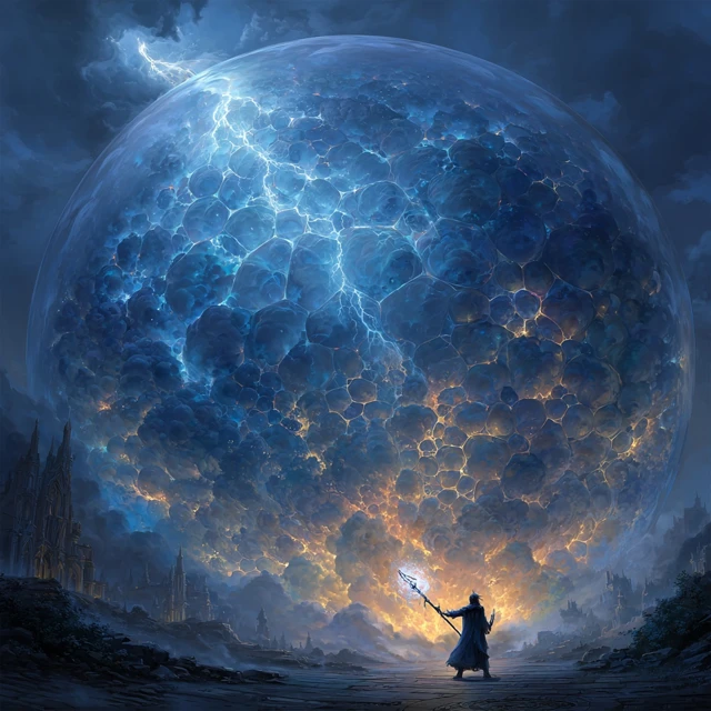 Lightning Dome Man Fantasy Art