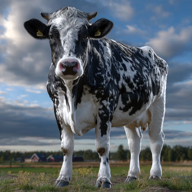 Holstein Cow in Pasture Realistic Painting