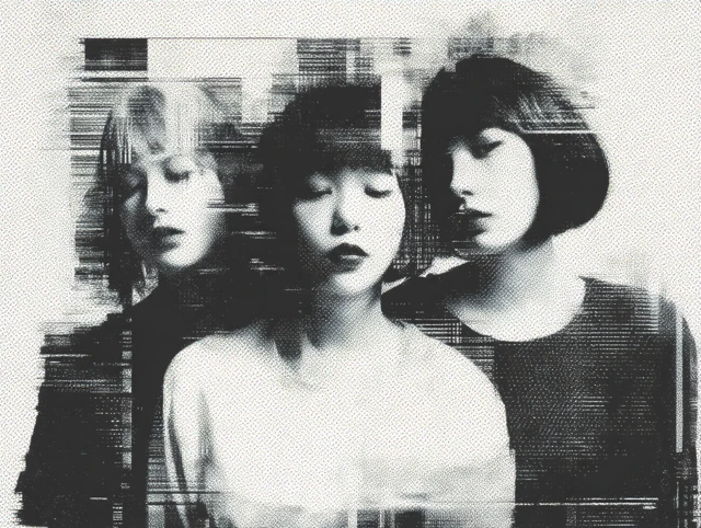 Glitch Art Portrait of Women