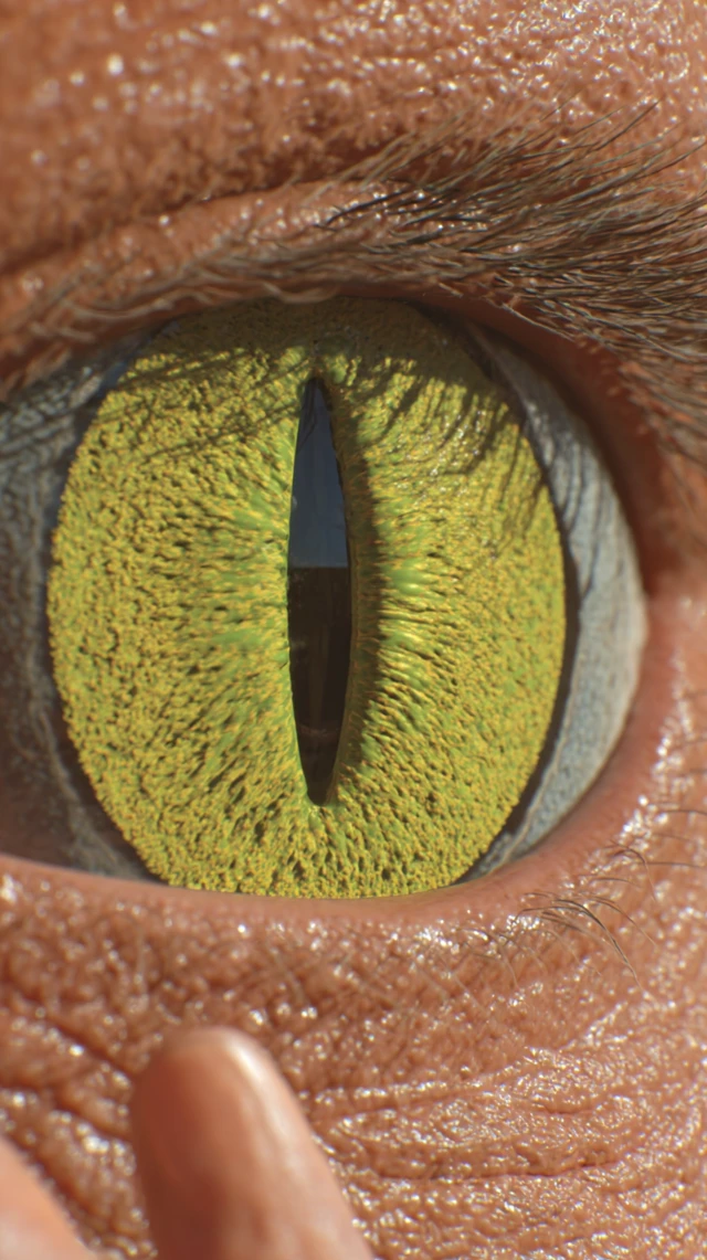 Intense Cat Eye Close-up Horror