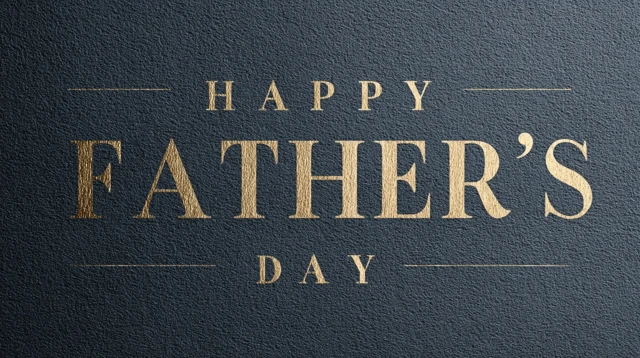 Fathers Day Gold Text on Dark Slate Grey Background