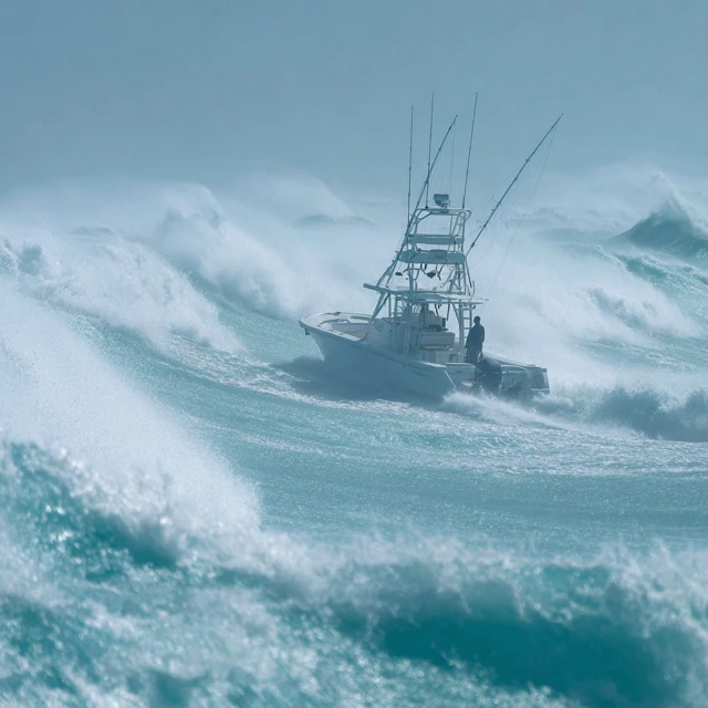 Fishing Boat in Storm off Key West Florida