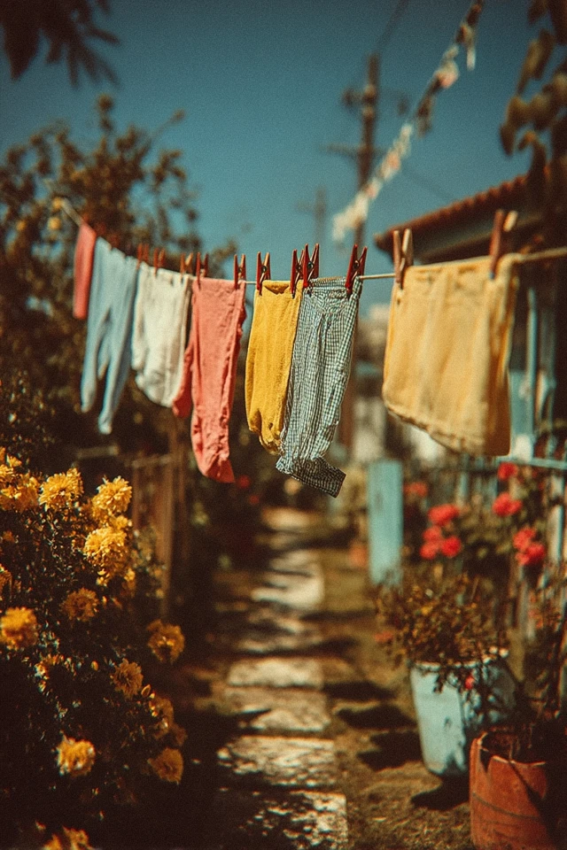 Clothes Drying in the Afternoon Sun