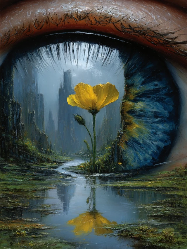 Eye Flower Dream Escapism Rooted Reality