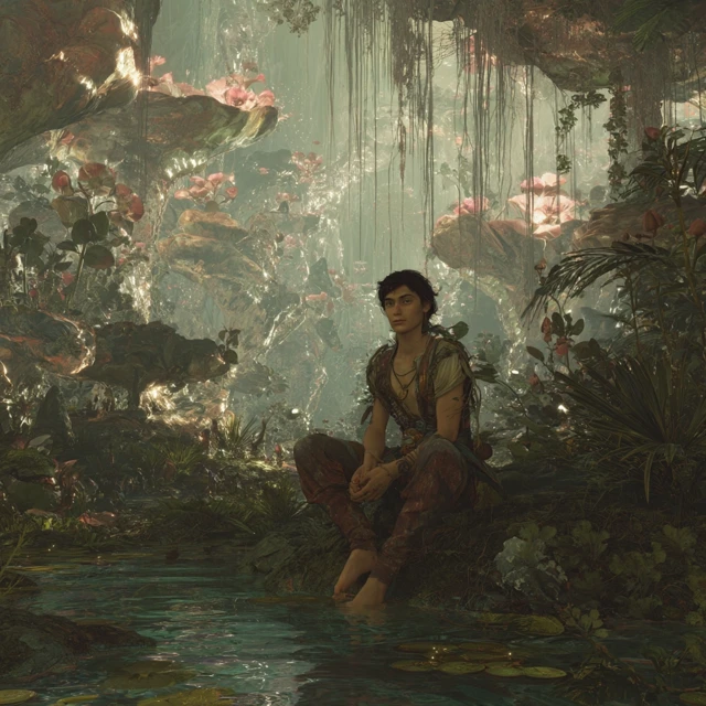 Alien Rainforest Young Man Concept Art