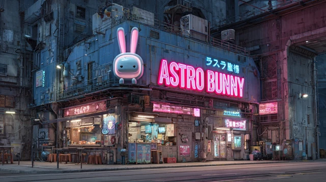Cyberpunk Astro Bunny Noodle House