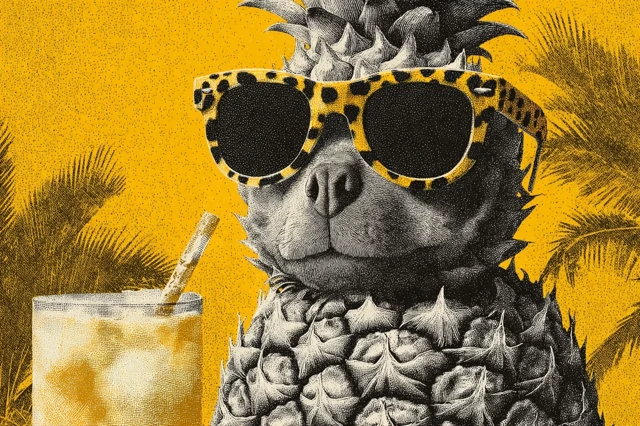 Cool Pineapple with Sunglasses Tropical Summer Vibes