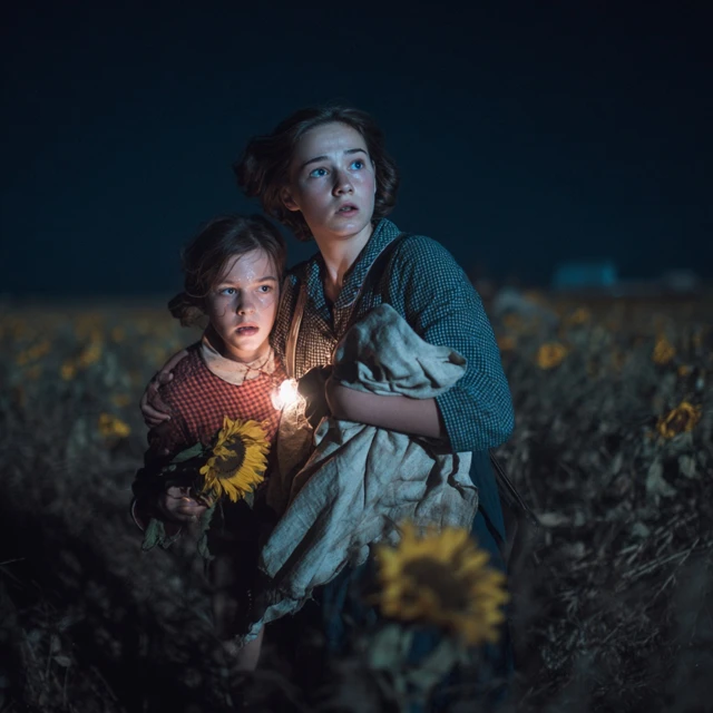 Ukrainian Sisters Sunflower Field Escape 1940s