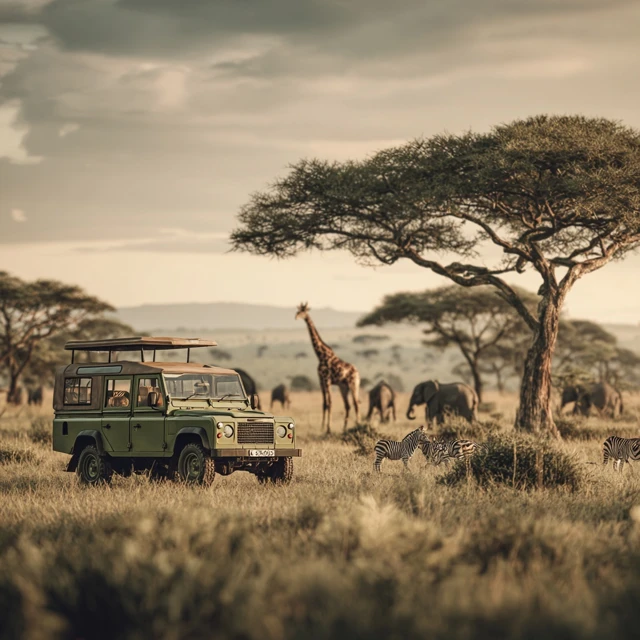 Serengeti Safari Wildlife Giraffes Zebras