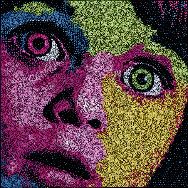 Exorcist Girl Illustration Pointillism Art