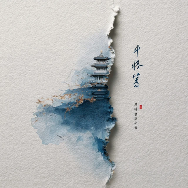 Chinese Palace Art Minimalist Design Abstract Painting