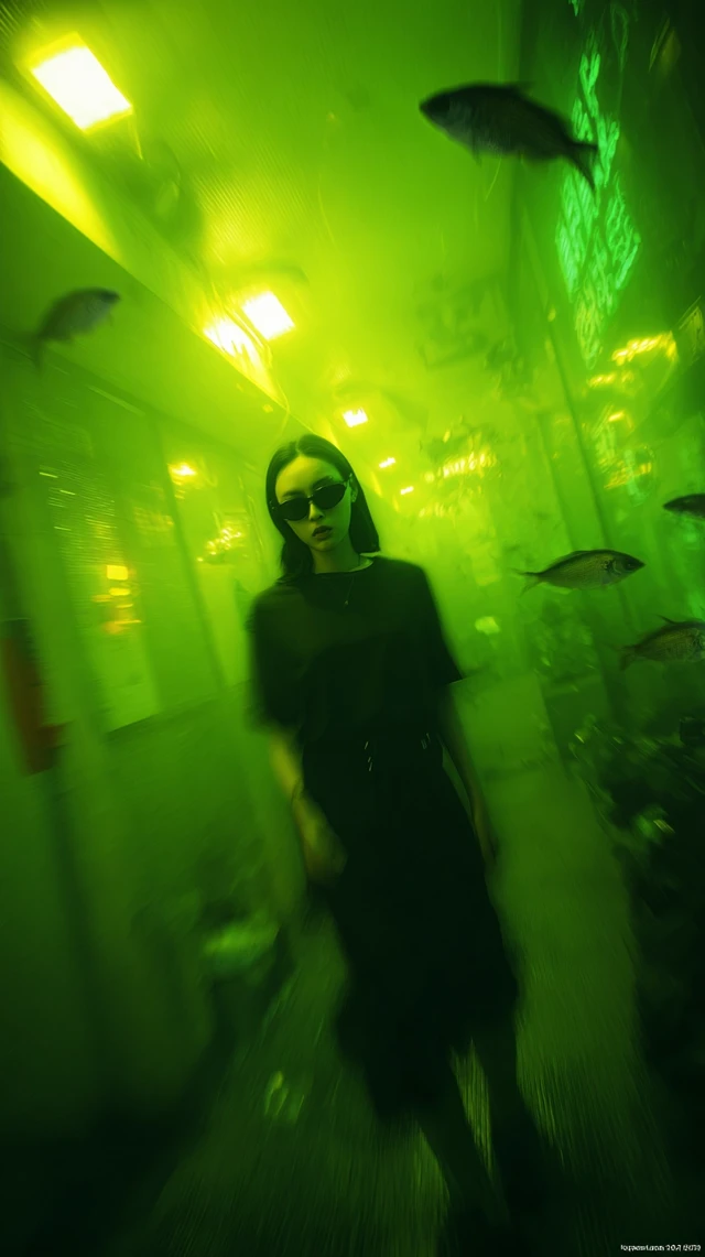 Underwater Cinematic Scene Wong Kar Wai Style