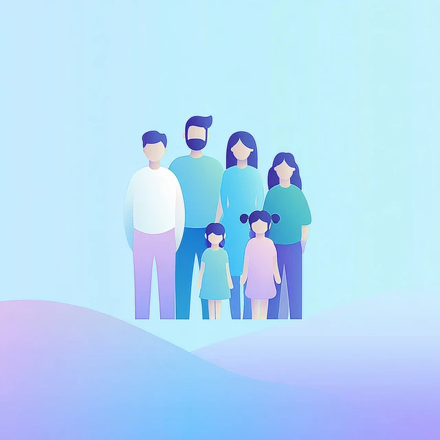 Family Portrait Illustration of Four People