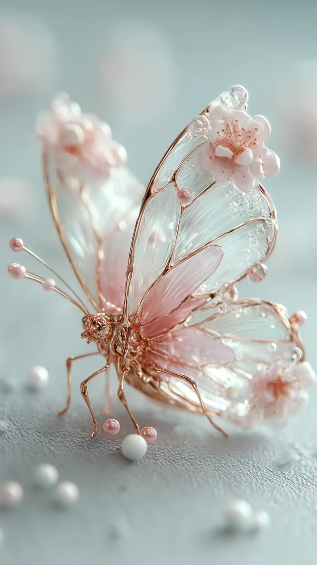 Glass Butterfly Neuro Aesthetic Octane Render
