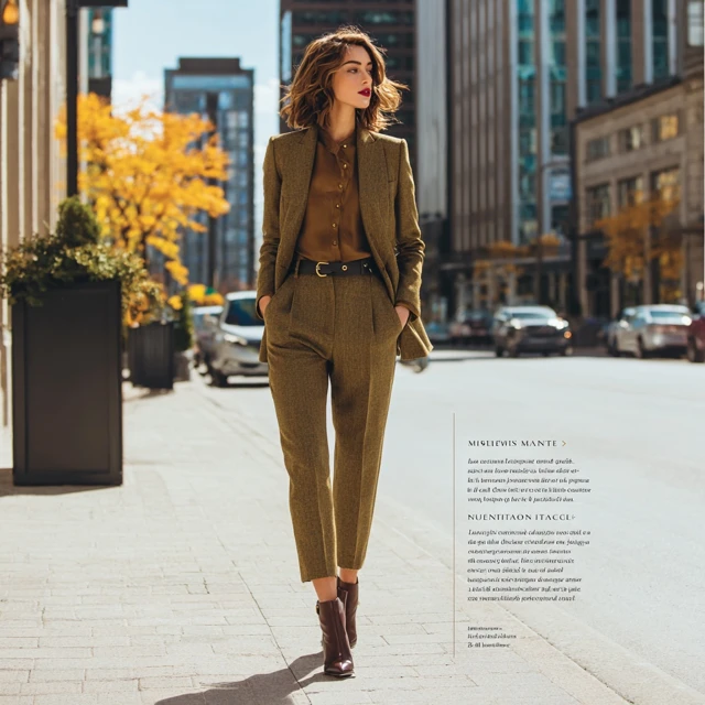Elegant Autumn Walking Suit for Women Classic Style