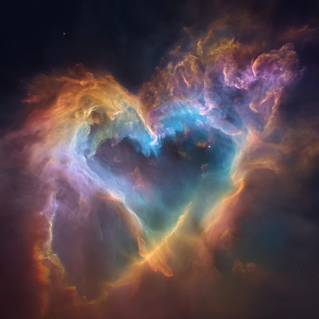 Heart-Shaped Nebula Colorful Gas Cloud
