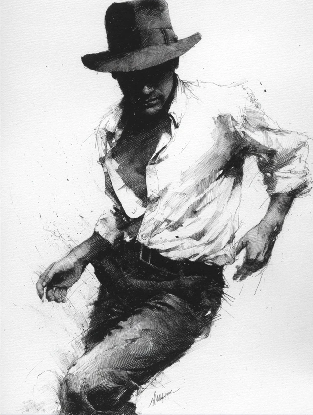 Indiana Jones Line Art Illustration