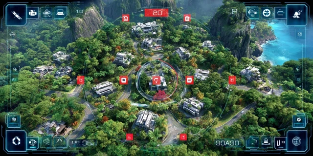 Futuristic Game UI Minimap Design