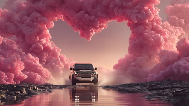 Land Rover Defender SUV Romantic Heart Scene