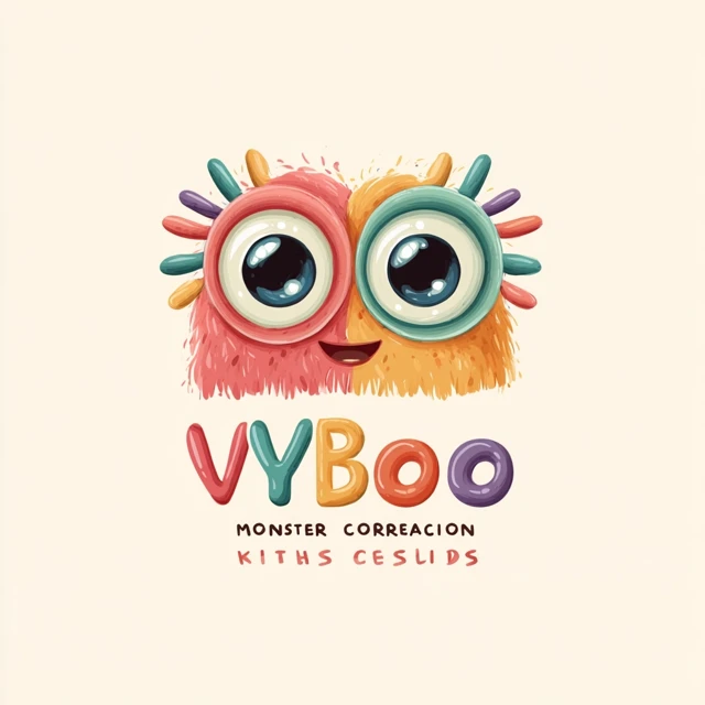 VyBoo Logo Design: Friendly Monster for Kids Clothing