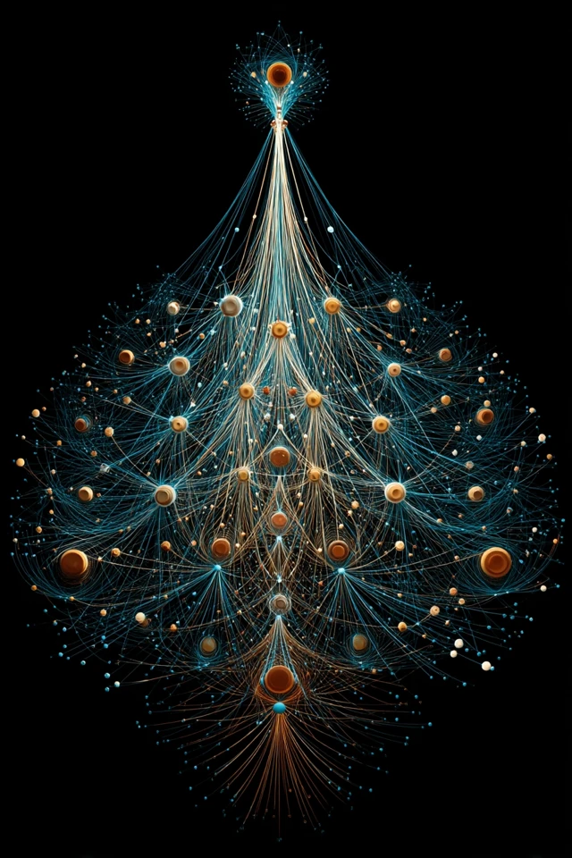 Peacock Tail Network Graph Art
