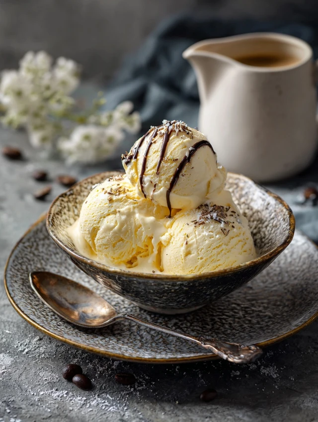Ice Cream Dessert with Espresso Drizzle