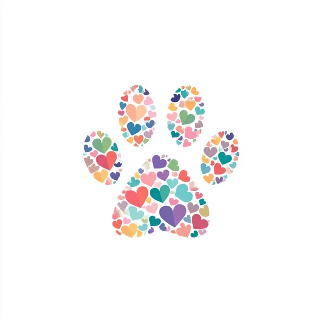Heart Paw Print Logo Design for Pet Brands