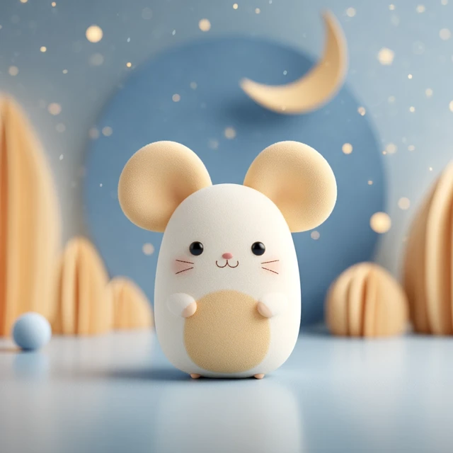 Cute 3D Mouse Holding a Membership Card