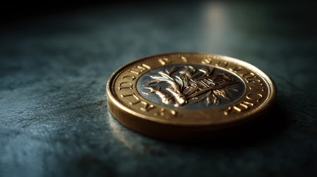 British Pound Coin Macro Photo