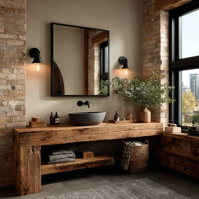 Rustic Bathroom Mirror Design Ideas